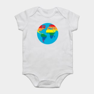 Pride Rainbow World Colorful Globe Gift Baby Bodysuit